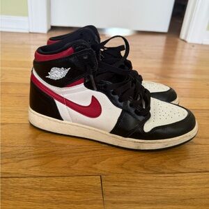 High-Top Sneakers in Black, Red, and White